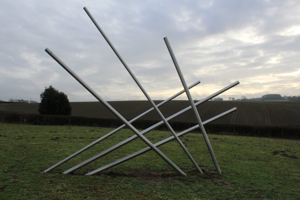 Sunburst at dusk - large metal sculpture