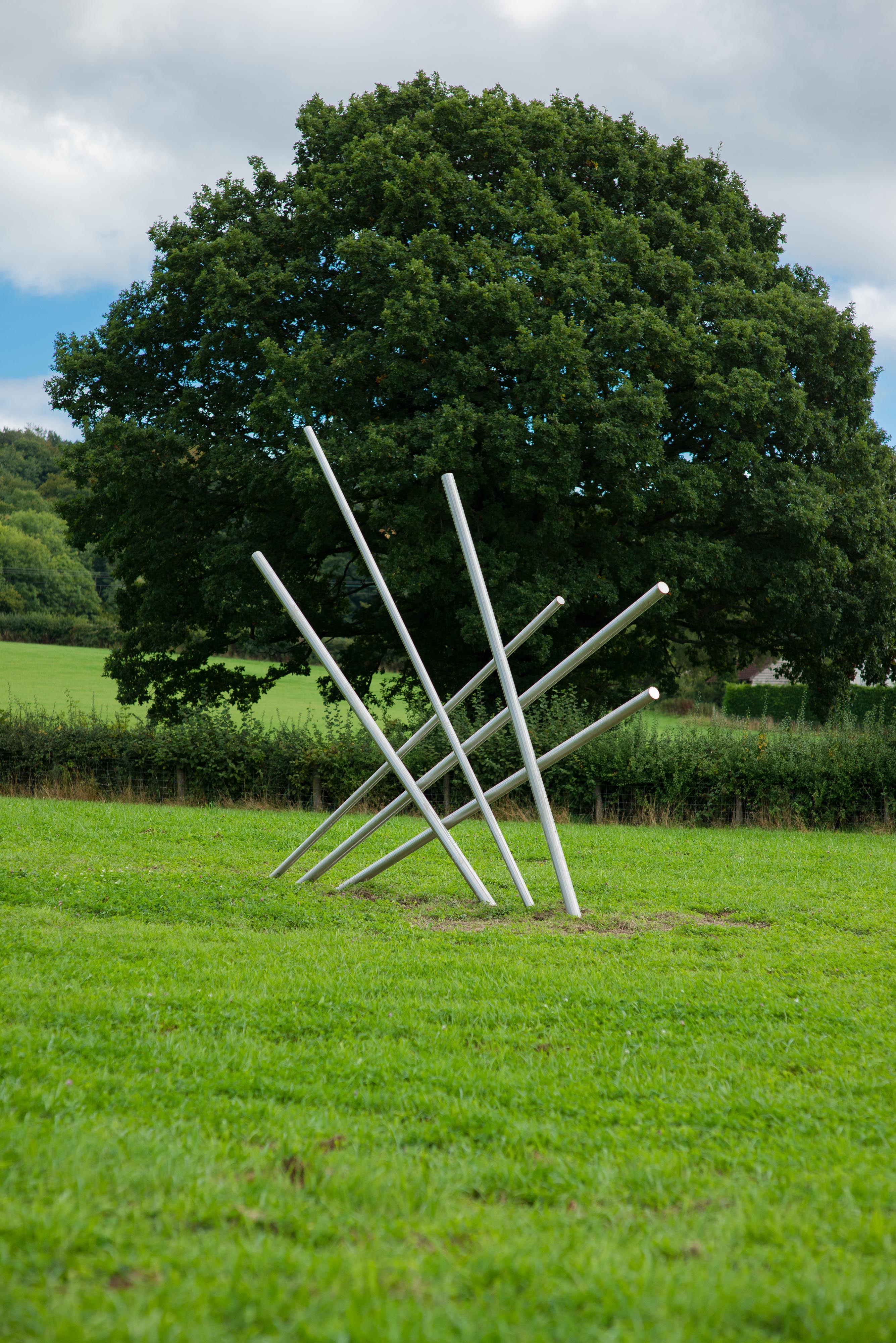 Sunburst as modern metal sculpture