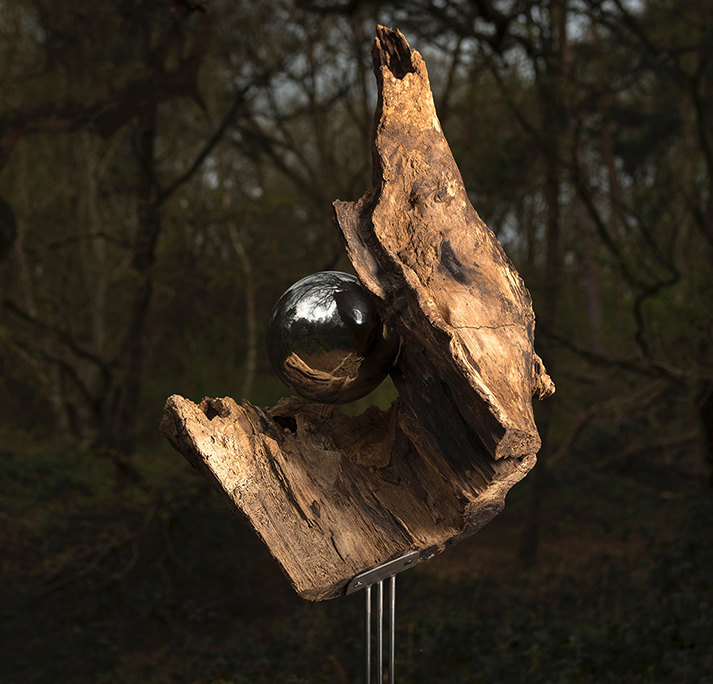 Genesis - wood metal sculpture